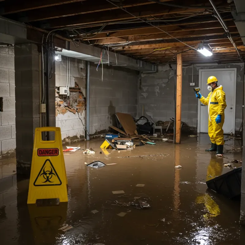 Flooded Basement Electrical Hazard in Thorntown, IN Property